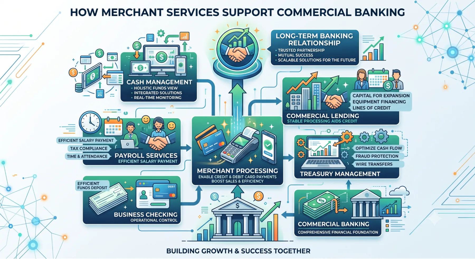 Infographic: how merchant services support commercial banking and build growth and success together